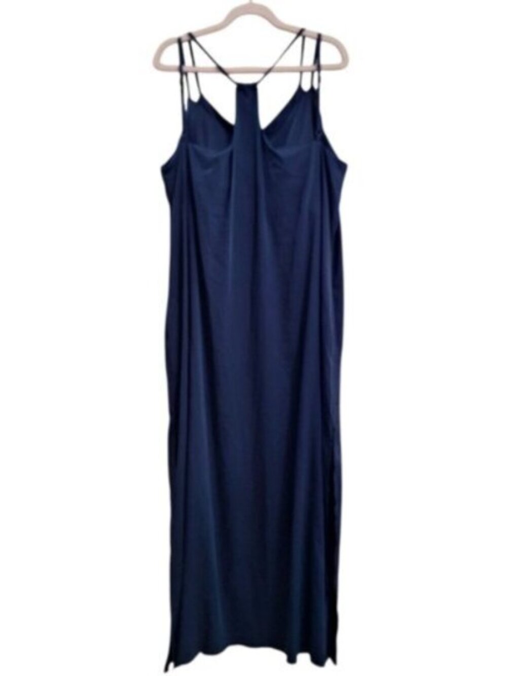 SheBird Womens Navy Savanna Strappy Maxi Bra Dress Sz 9/3X Pocketts - Picture 6 of 11